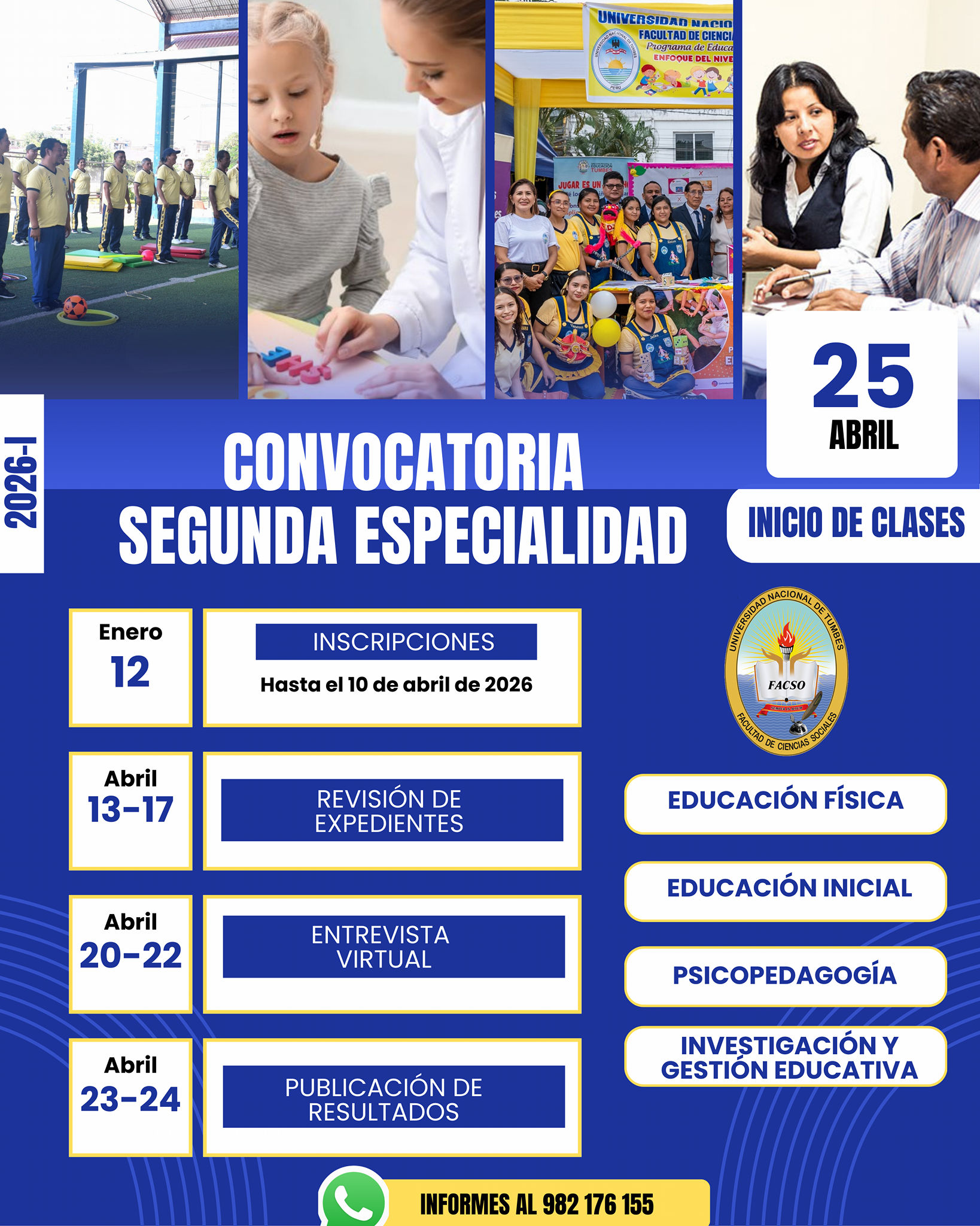 CONVOCATORIA SEGUNDA ESPECIALIDAD 