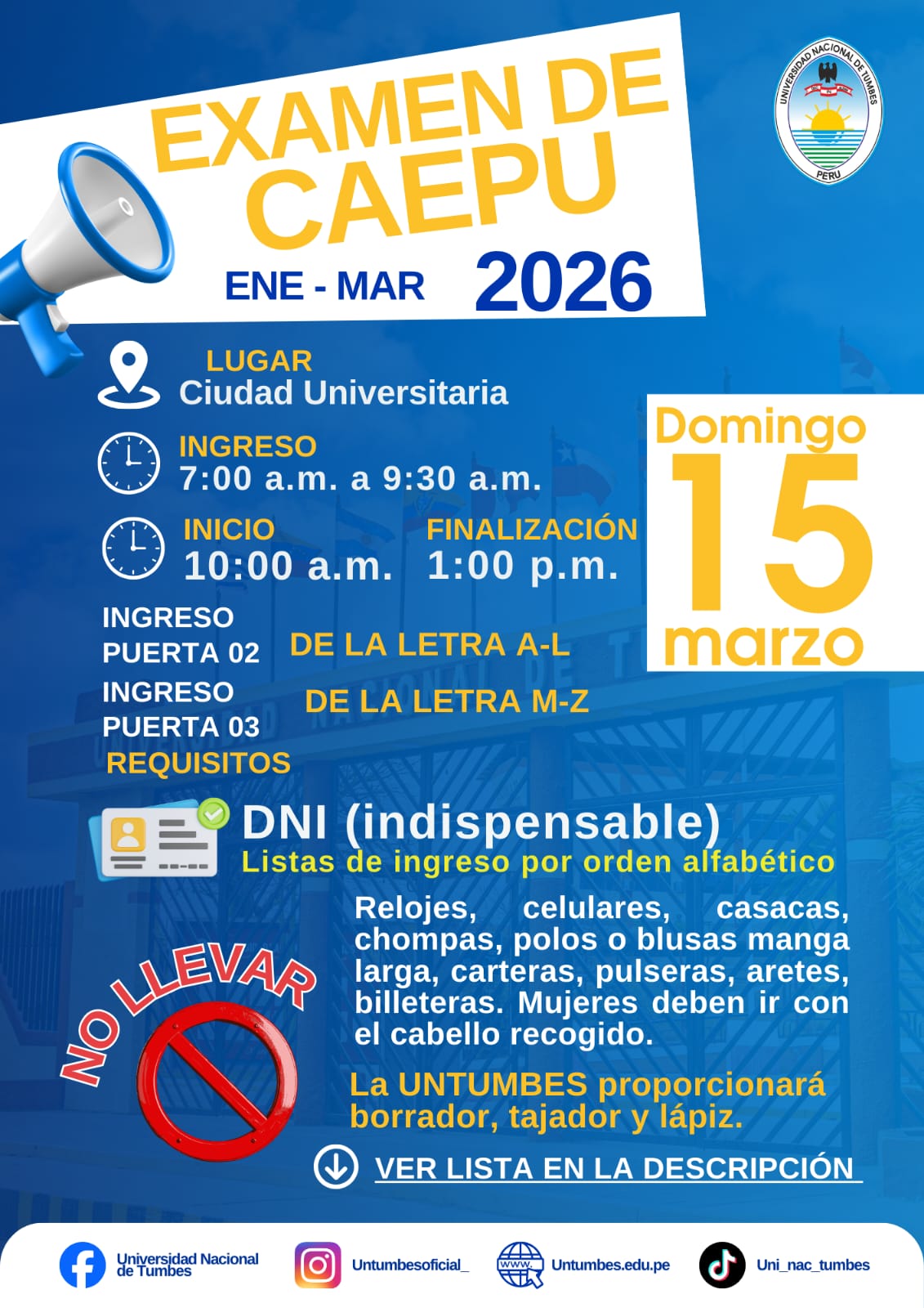 EXAMEN CAEPU/ ENERO - MARZO 2026