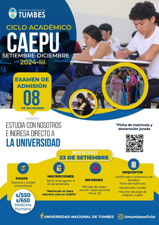 CAEPU nuevo ciclo con acceso directo a la UNTUMBES