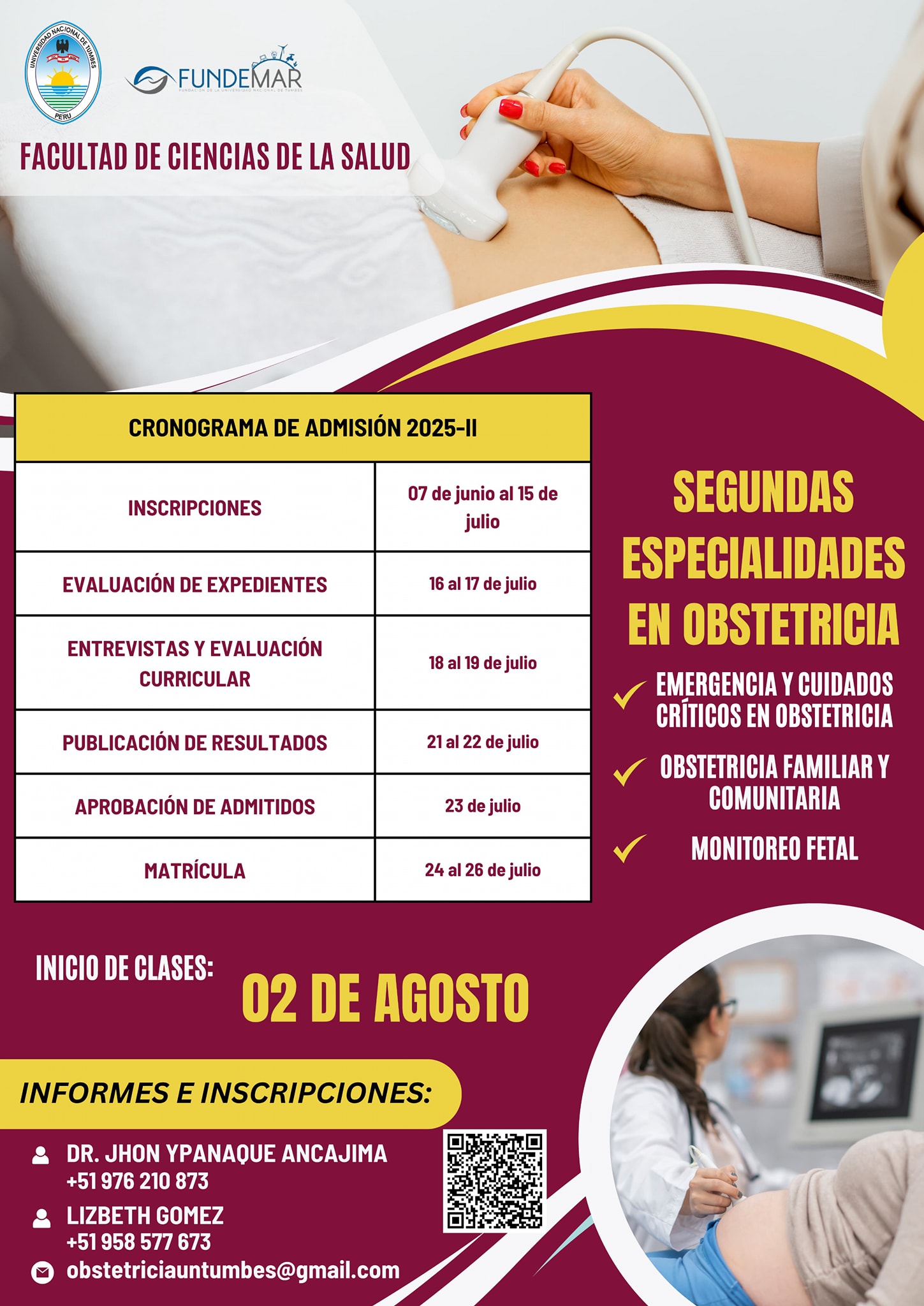 Cronograma de admisión 